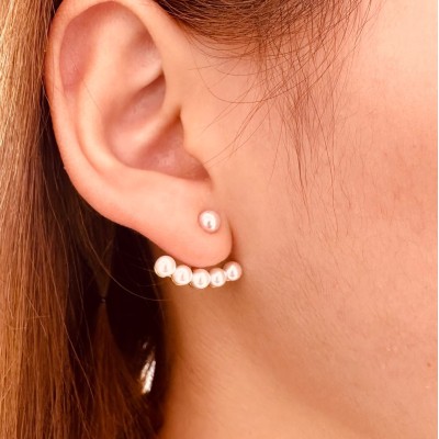 Stainless steel pearl earrings
