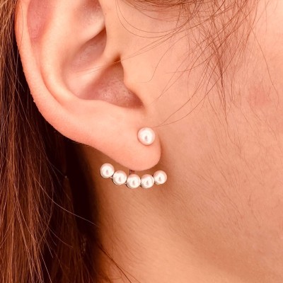 Stainless steel pearl earrings