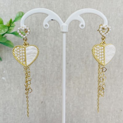 Stainless steel pearl earrings