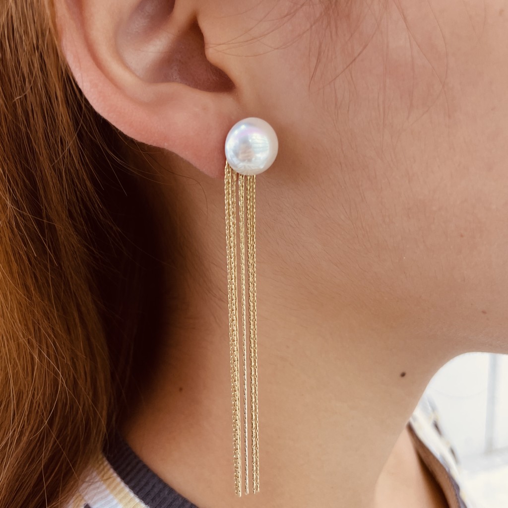 Stainless steel pearl earrings