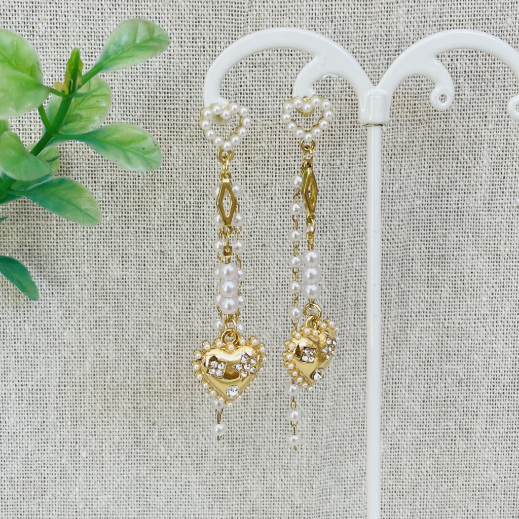 Stainless steel pearl earrings