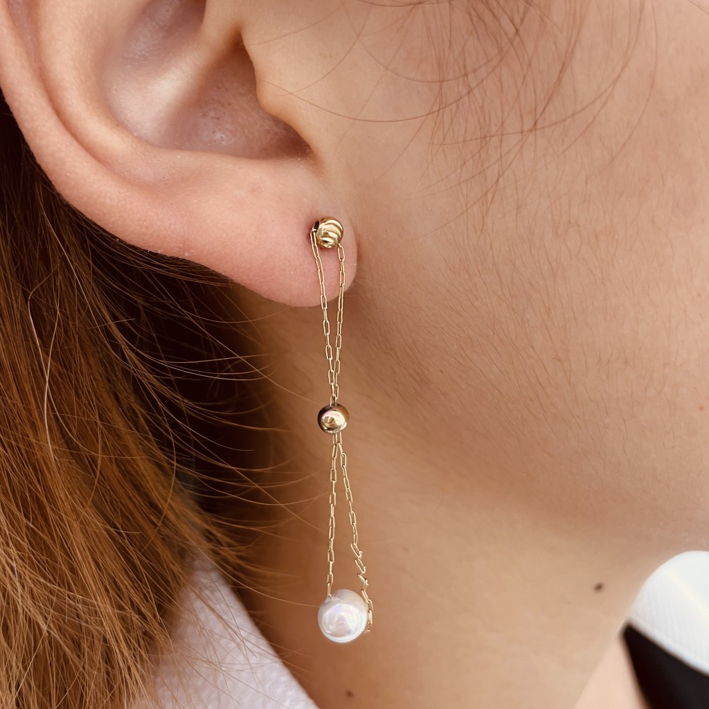 Stainless steel pearl earrings