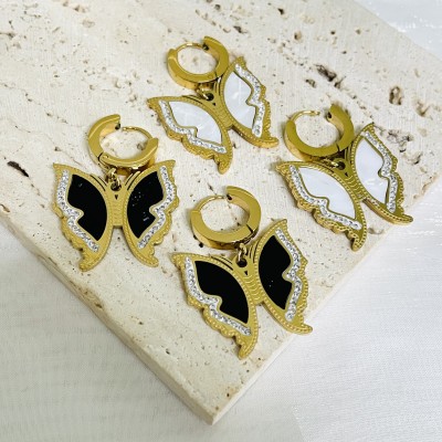 Stainless steel pearl earrings