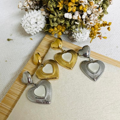 Stainless steel pearl earrings