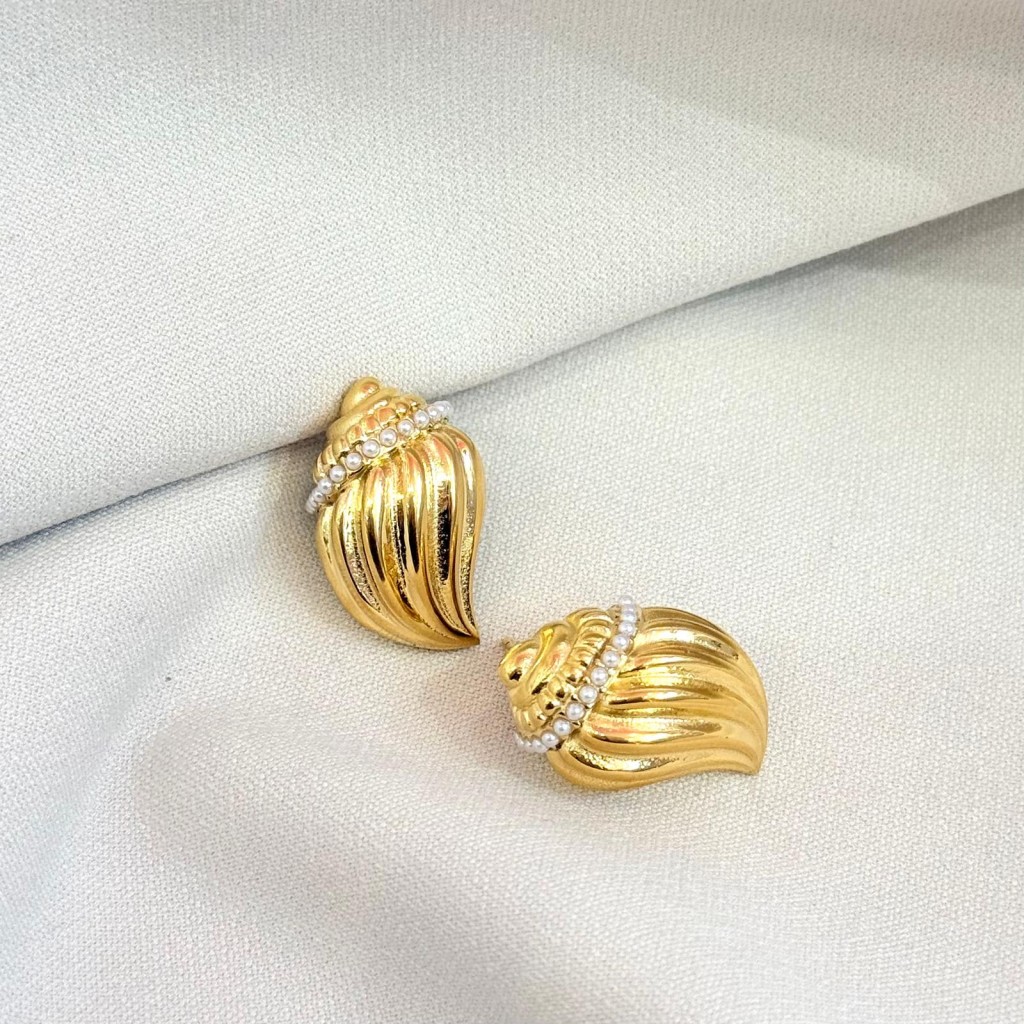 Earrings with Pearls stainless steel