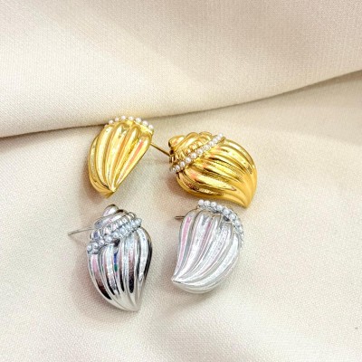 Earrings with Pearls stainless steel