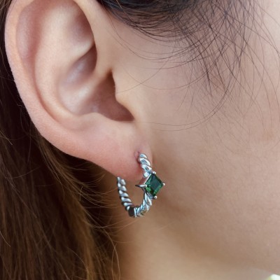 Stainless steel hoop earrings