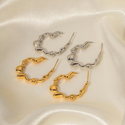 Stainless steel hoop earrings