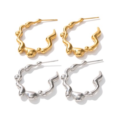 Stainless steel hoop earrings