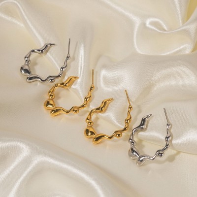Stainless steel hoop earrings