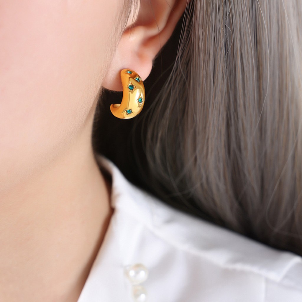 Stainless steel hoop earrings