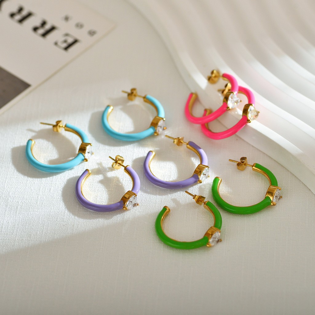 Stainless steel hoop earrings