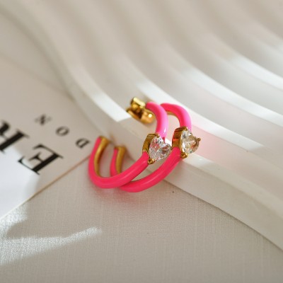 Stainless steel hoop earrings