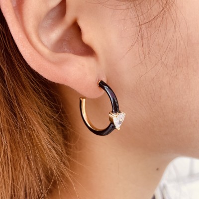 Stainless steel hoop earrings