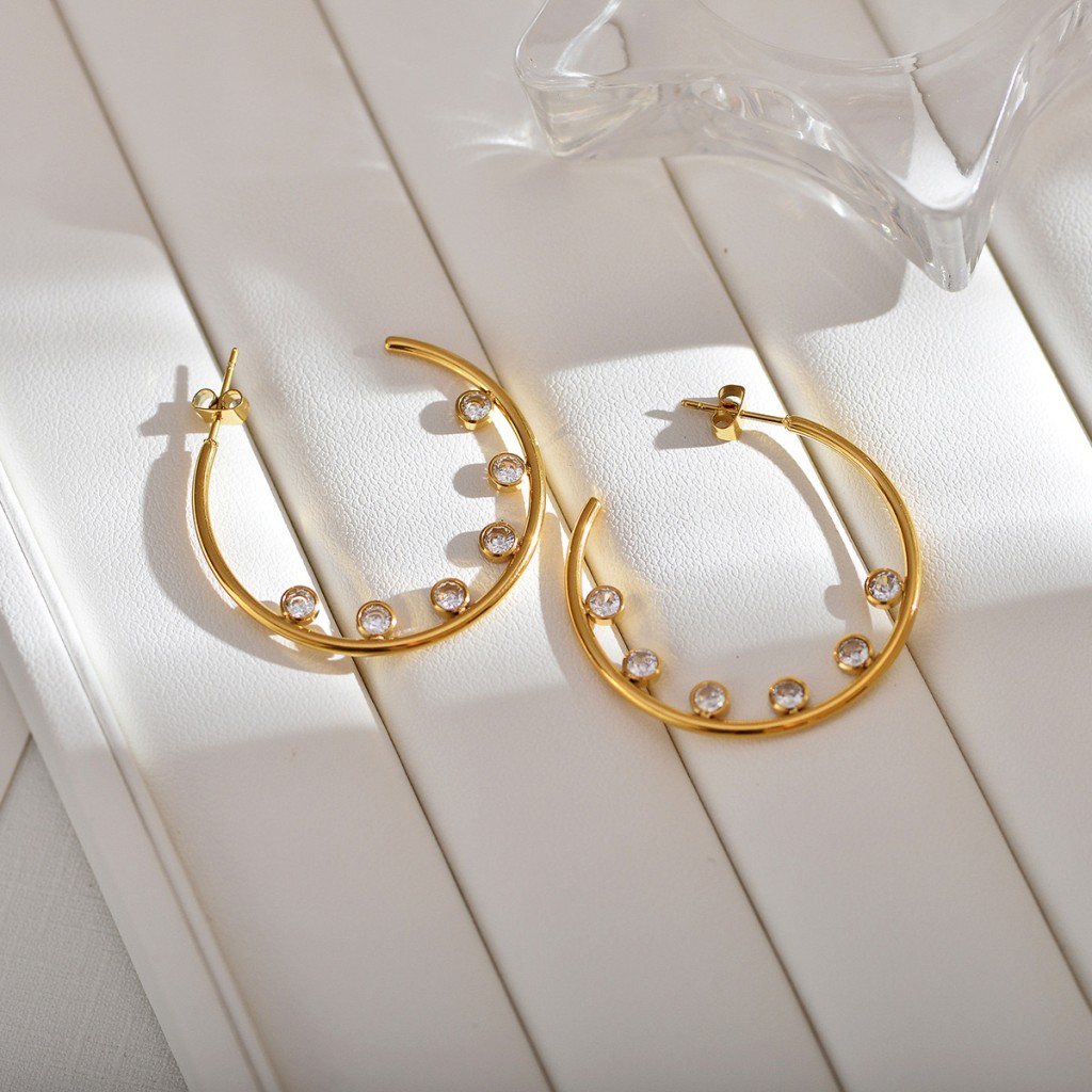 Stainless steel hoop earrings