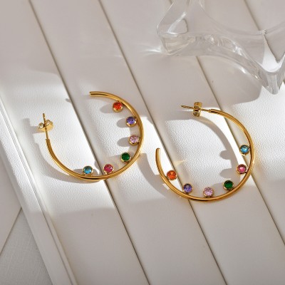 Stainless steel hoop earrings
