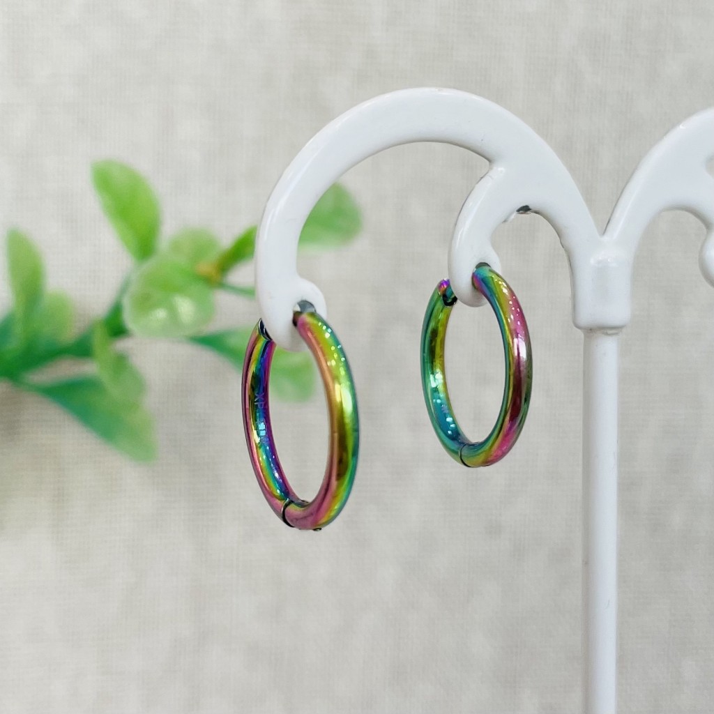 Stainless steel 14mm hoop earrings