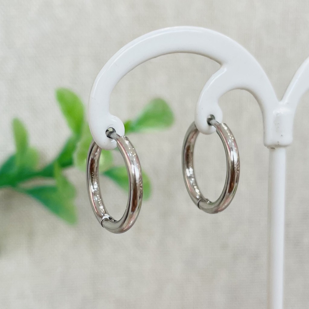 Stainless steel 14mm hoop earrings