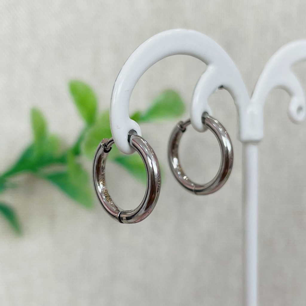 Stainless steel 12mm hoop earrings