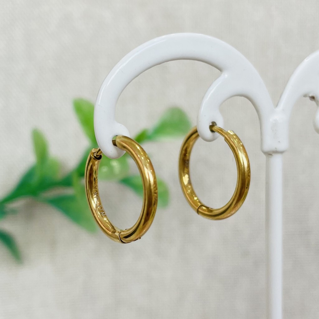 Stainless steel 14mm hoop earrings