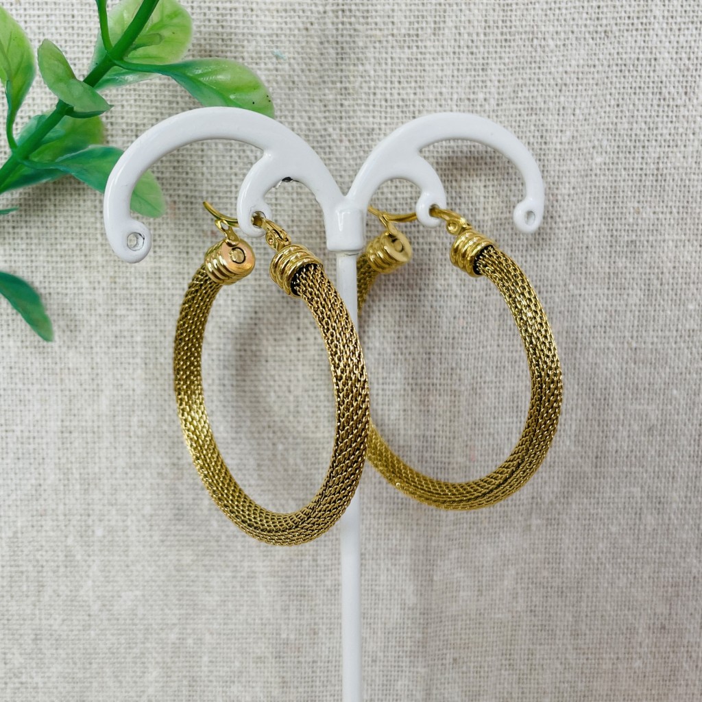 Stainless steel 35mm hoop earrings
