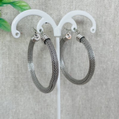 Stainless steel 35mm hoop earrings