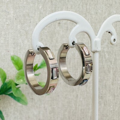 Stainless steel hoop earrings