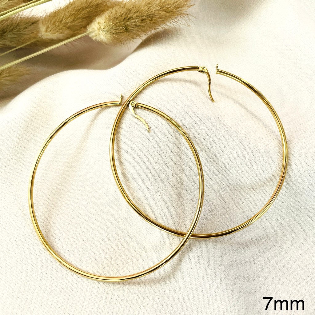Stainless steel 70mm hoop earrings