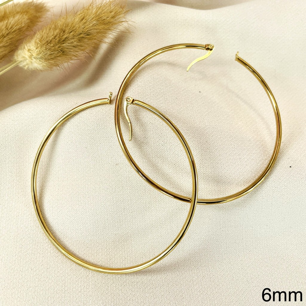 Stainless steel 60mm hoop earrings