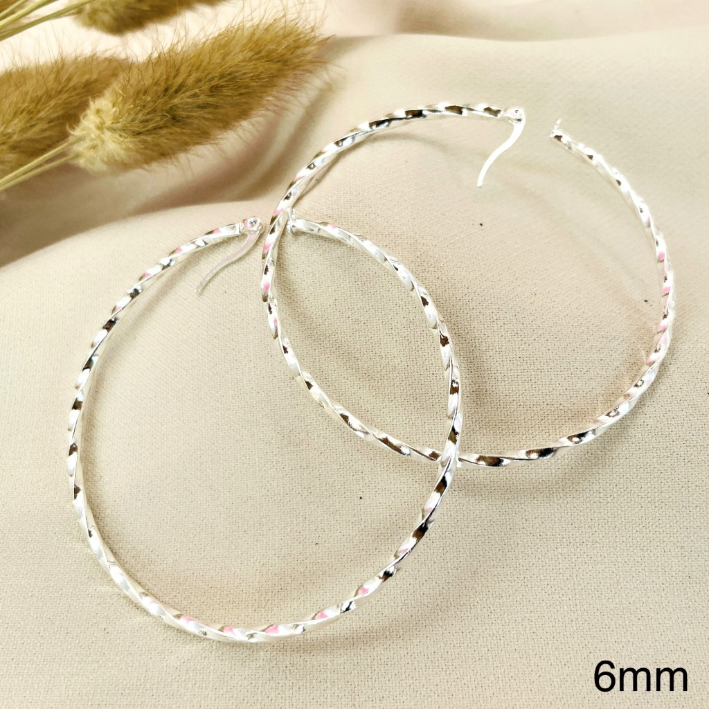 Stainless steel 60mm hoop earrings