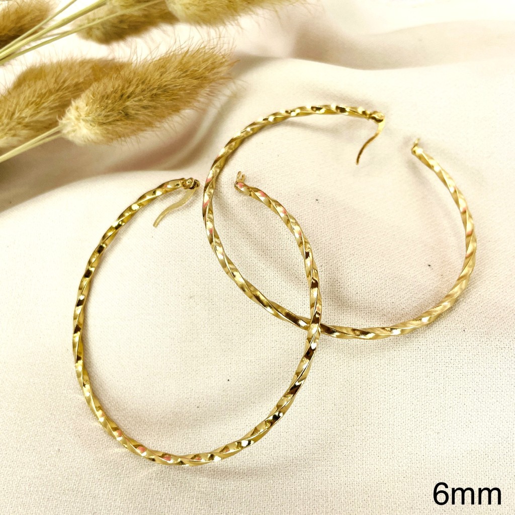 Stainless steel 60mm hoop earrings
