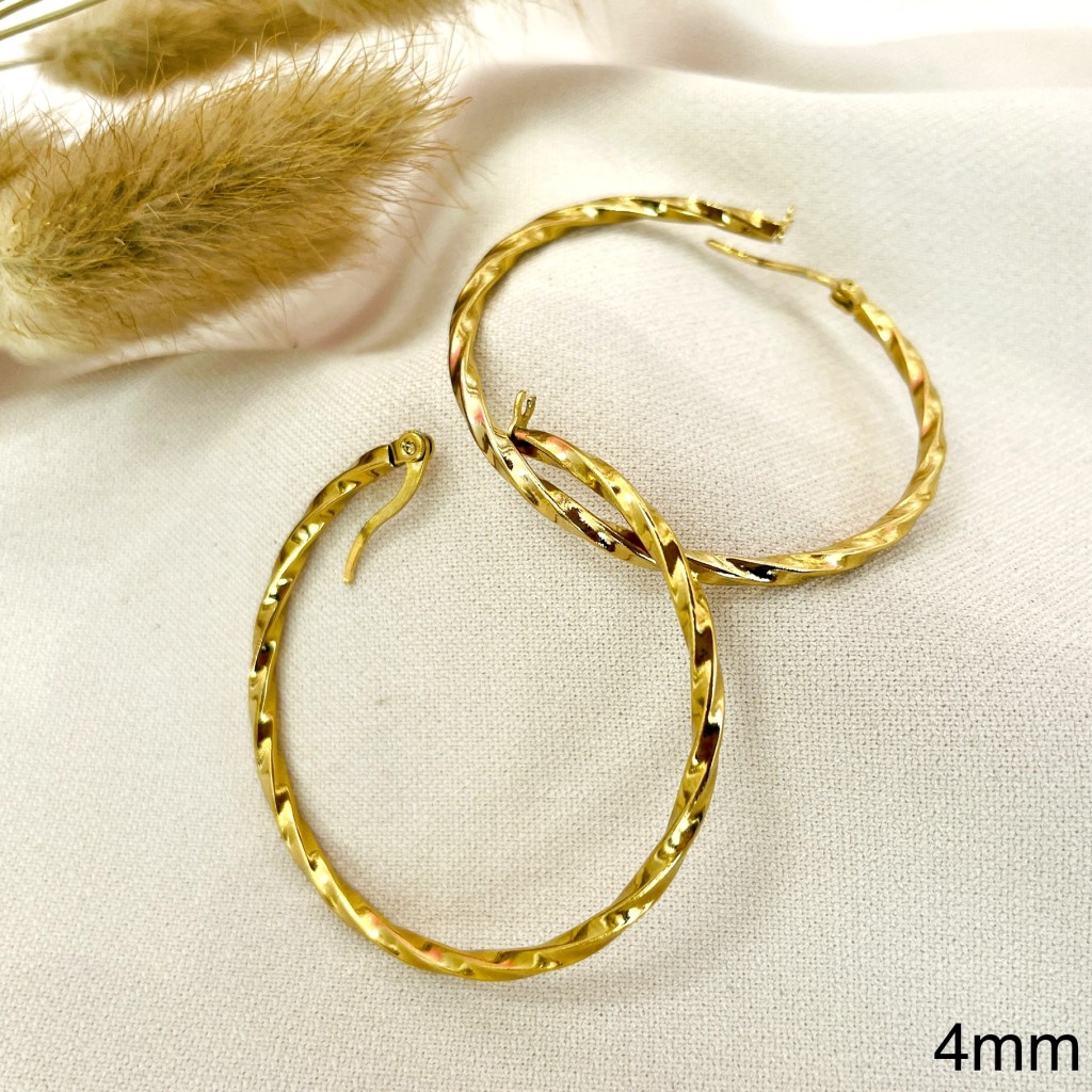 Stainless steel 40mm hoop earrings