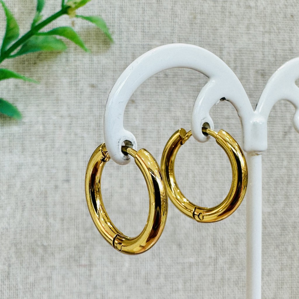 Stainless steel 12mm hoop earrings