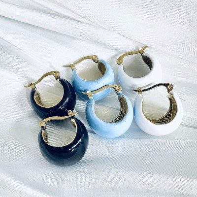 Stainless steel hoop earrings