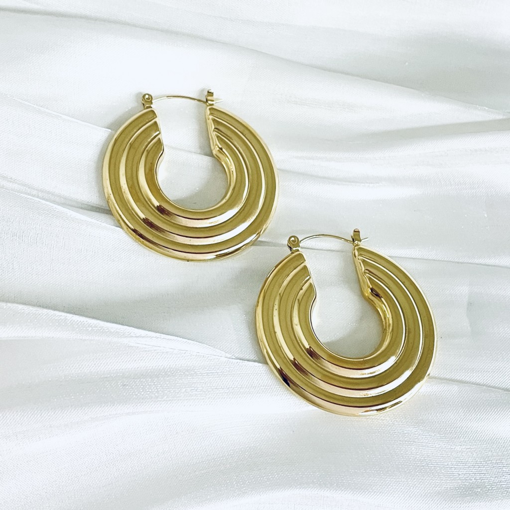 Stainless steel hoop earrings