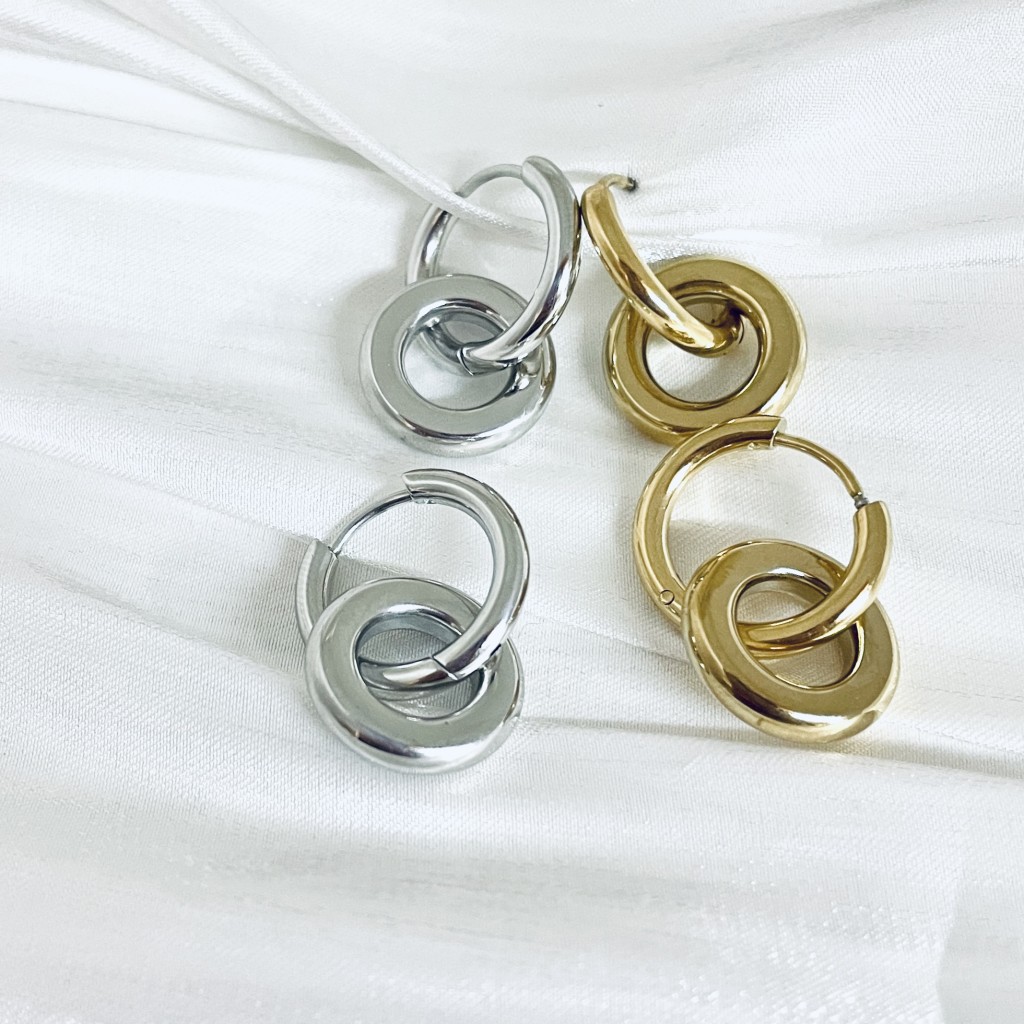 Stainless steel hoop earrings