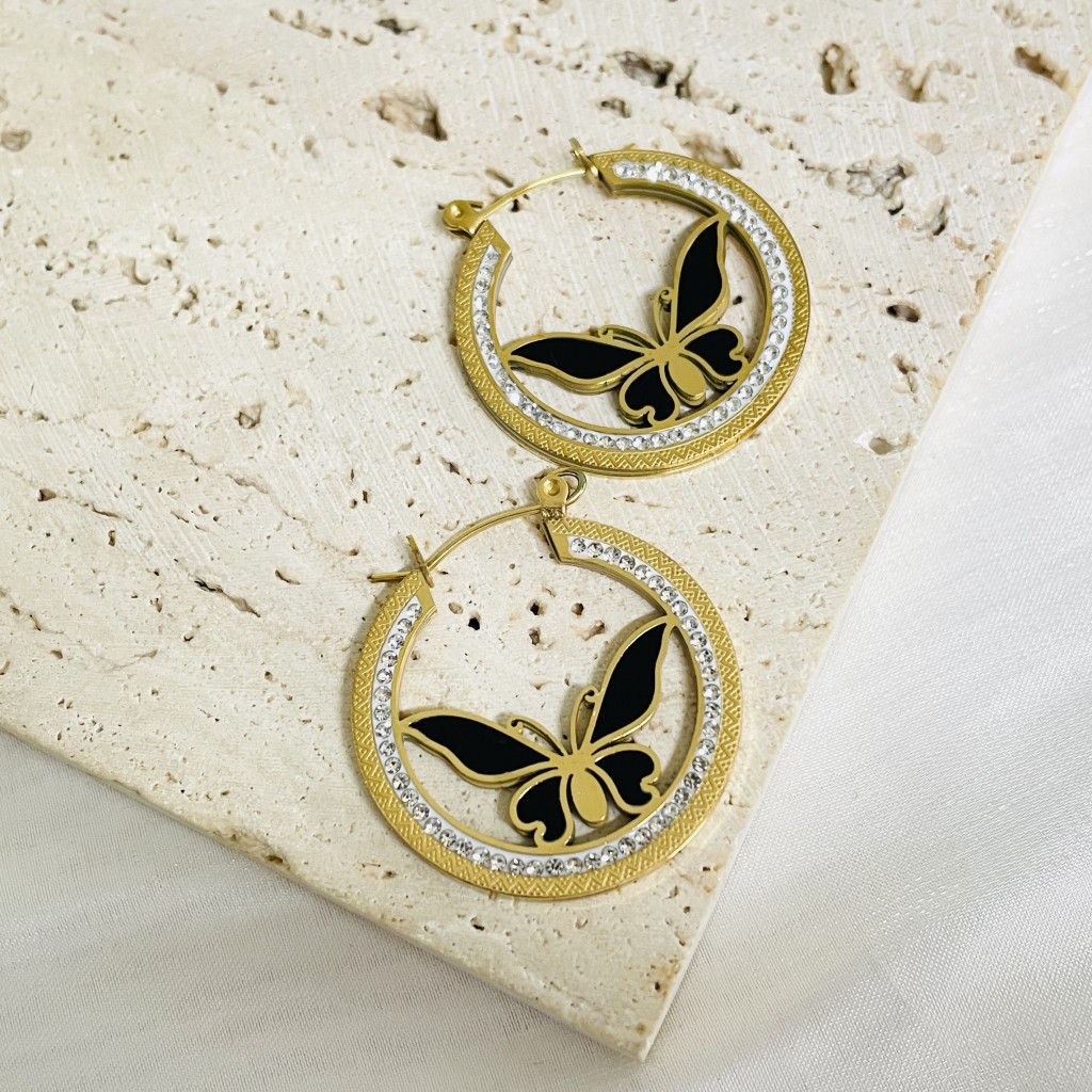 Stainless steel hoop earrings