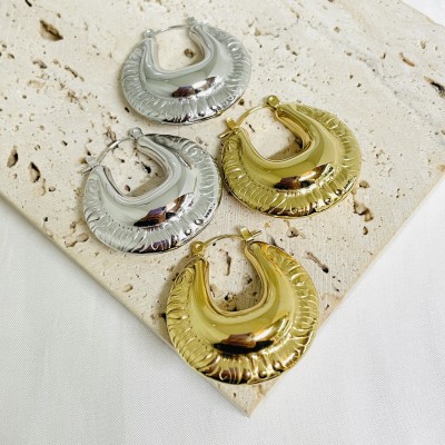 Stainless steel hoop earrings