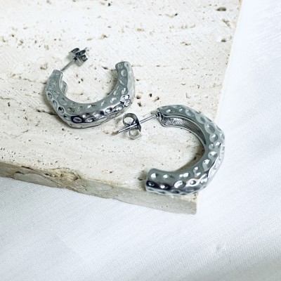 Stainless steel hoop earrings