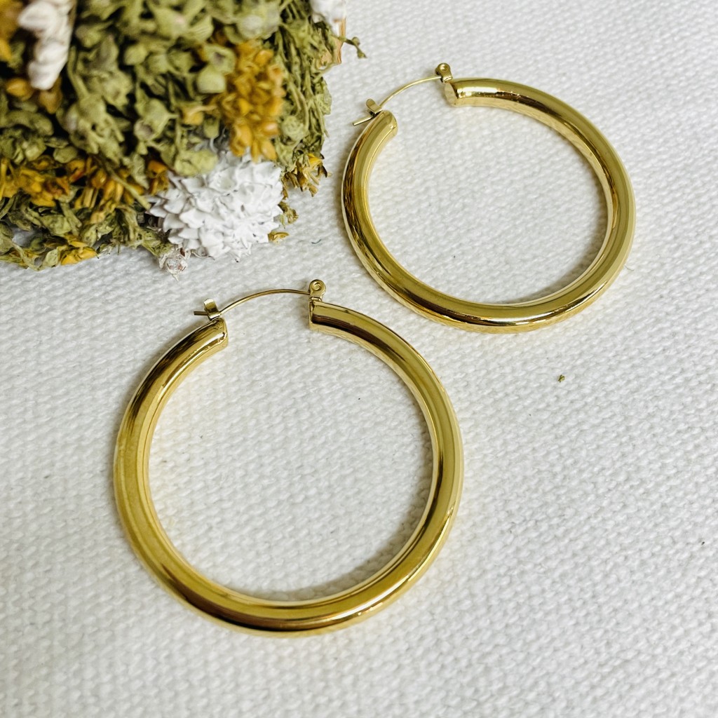 Stainless steel hoop earrings