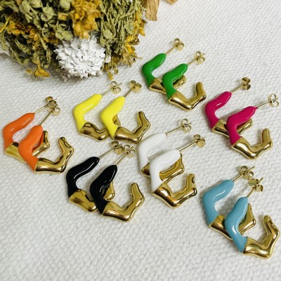 Stainless steel hoop earrings