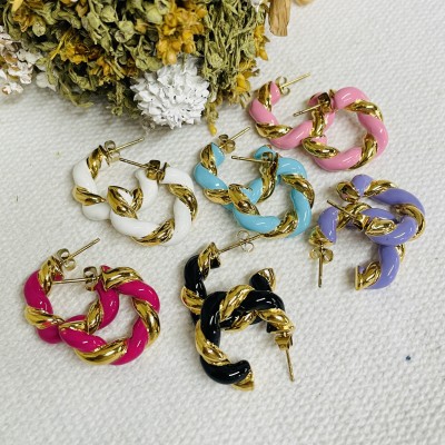 Stainless steel hoop earrings