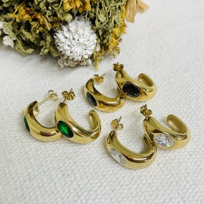 Stainless steel hoop earrings