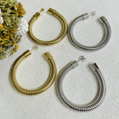 Stainless steel hoop earrings