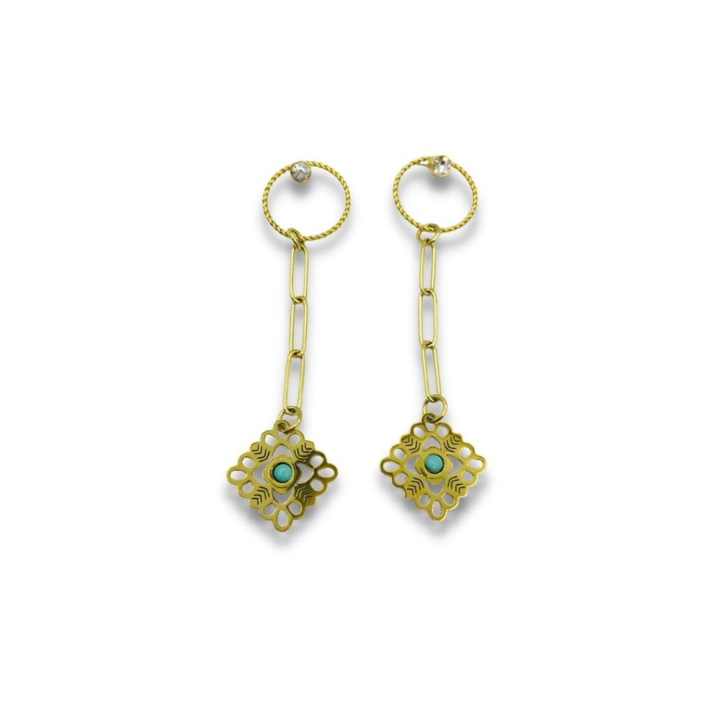 Long stainless steel earrings