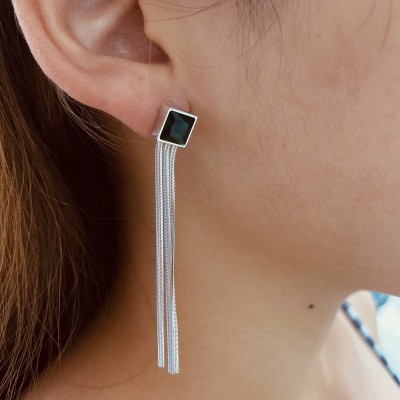 Long stainless steel earrings