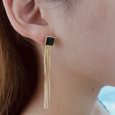 Long stainless steel earrings