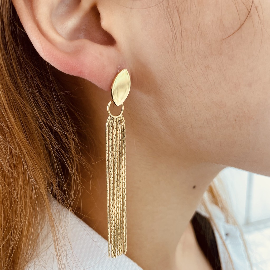 Long stainless steel earrings