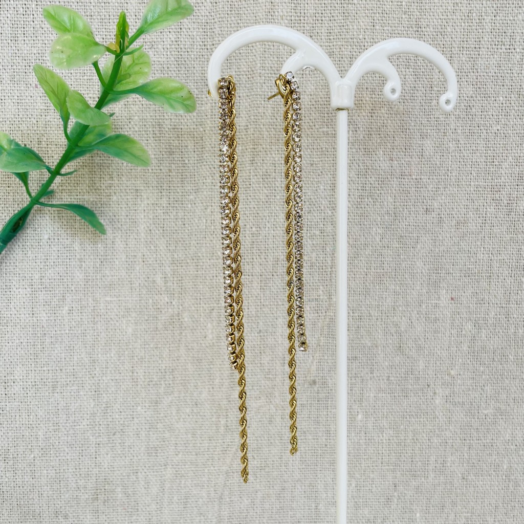 Long stainless steel earrings