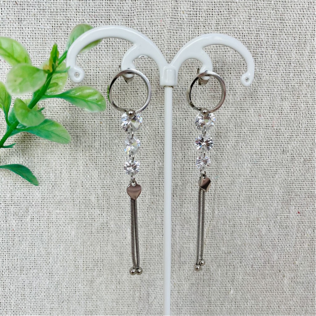 Long stainless steel earrings